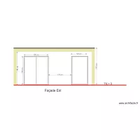 Fa&ccedil;ade Est veranda toit plat