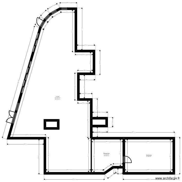 THIAIS 2 Existant Jordan. Plan de 5 pièces et 162 m2