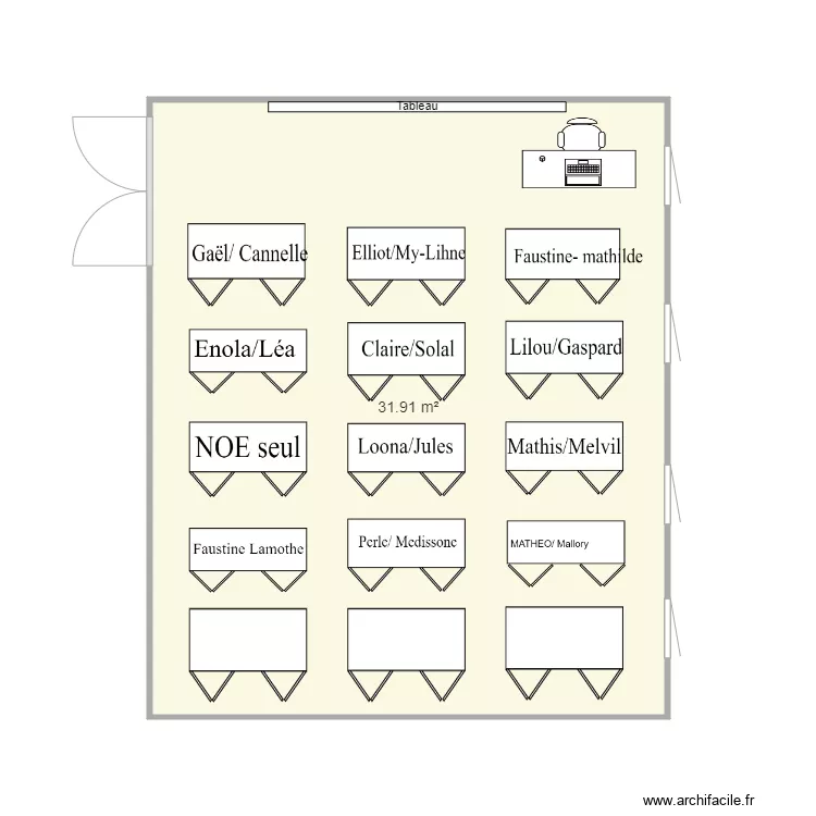 salle de classe 3d. Plan de salle de classe 3d. Plan de