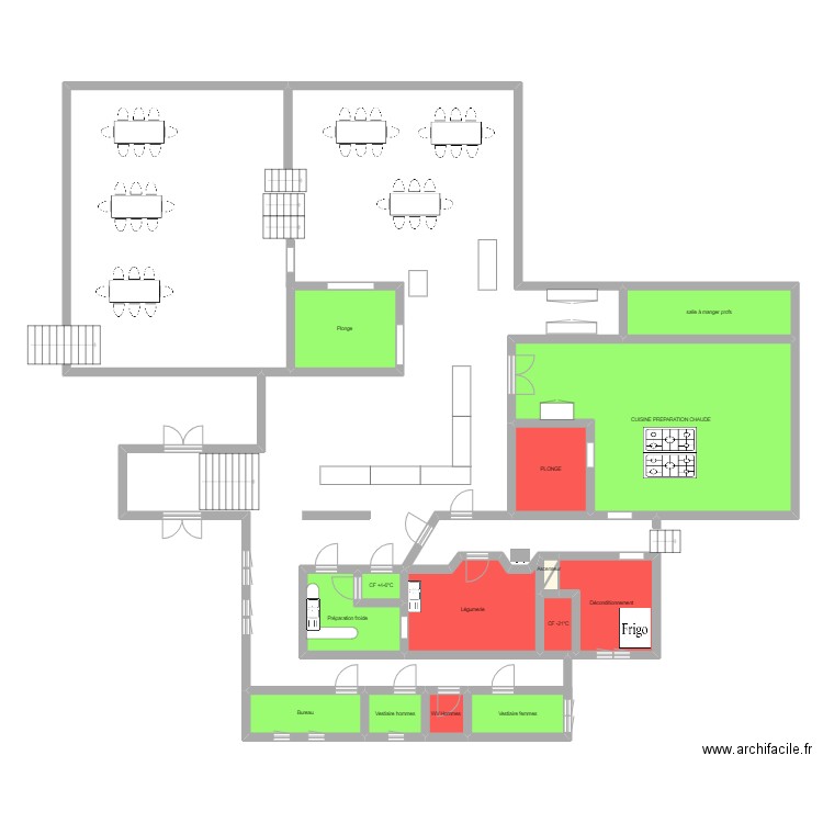 CUISINE 22. Plan de 15 pièces et 129 m2