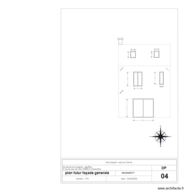 future façade geoffroy arriere . Plan de future façade geoffroy arriere . Plan de