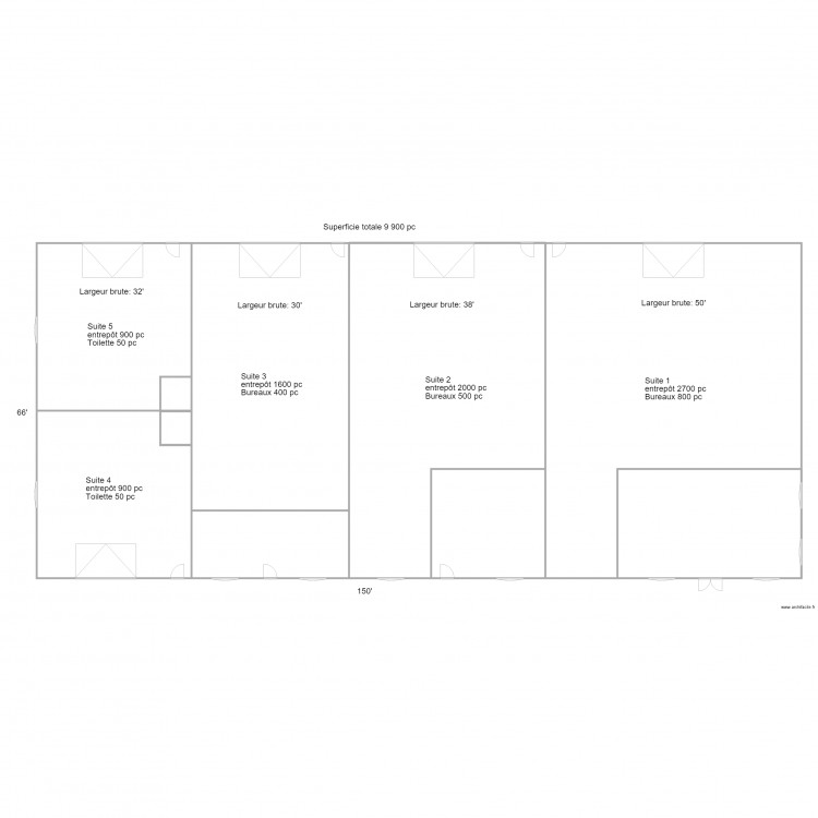 Carrefour 68 phase 2   entrepôts. Plan de 7 pièces et 430 m2