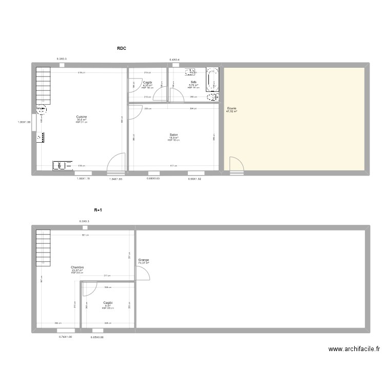 Malleys BEAULIEU. Plan de 8 pièces et 213 m2