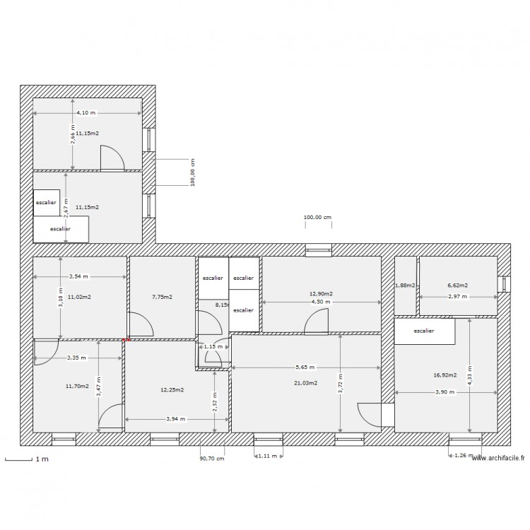 til chatel 1er etage . Plan de 0 pièce et 0 m2