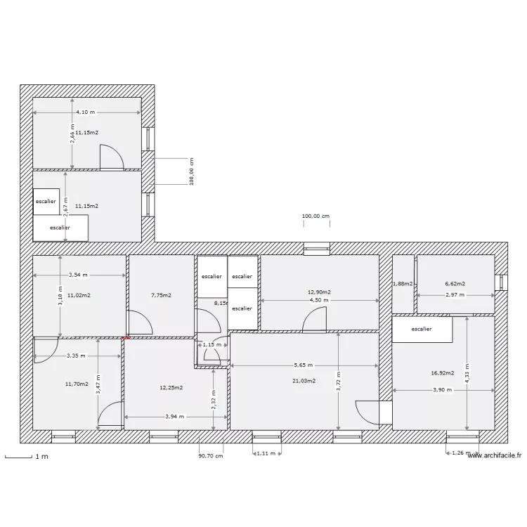 til chatel 1er etage . Plan de 