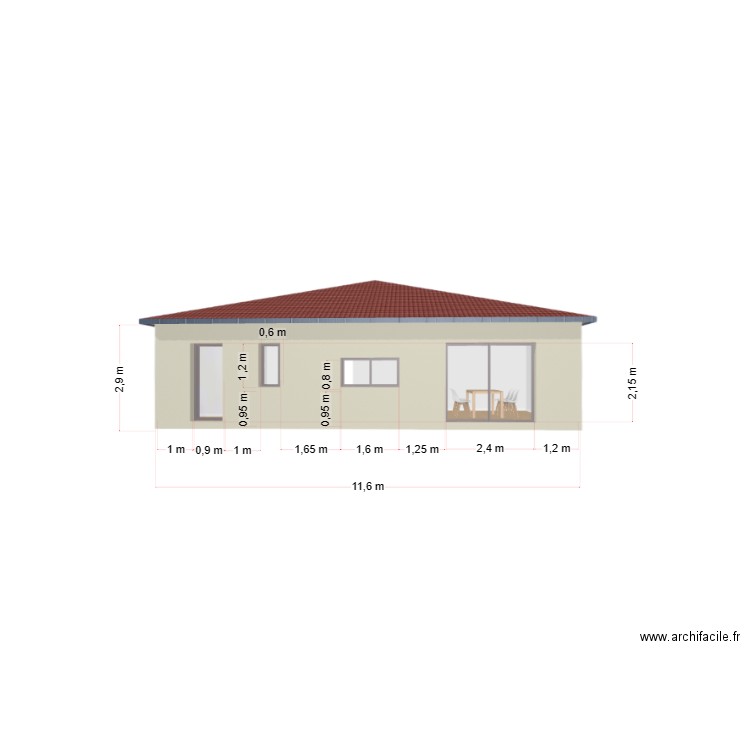 FACADE SUD. Plan de 0 pièce et 0 m2