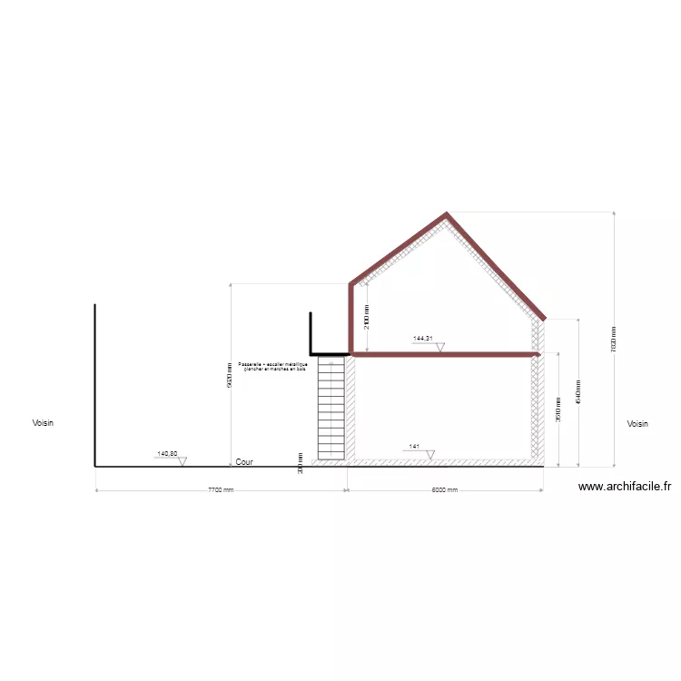 Plan coupe projet 1. Plan de Plan coupe projet 1. Plan de