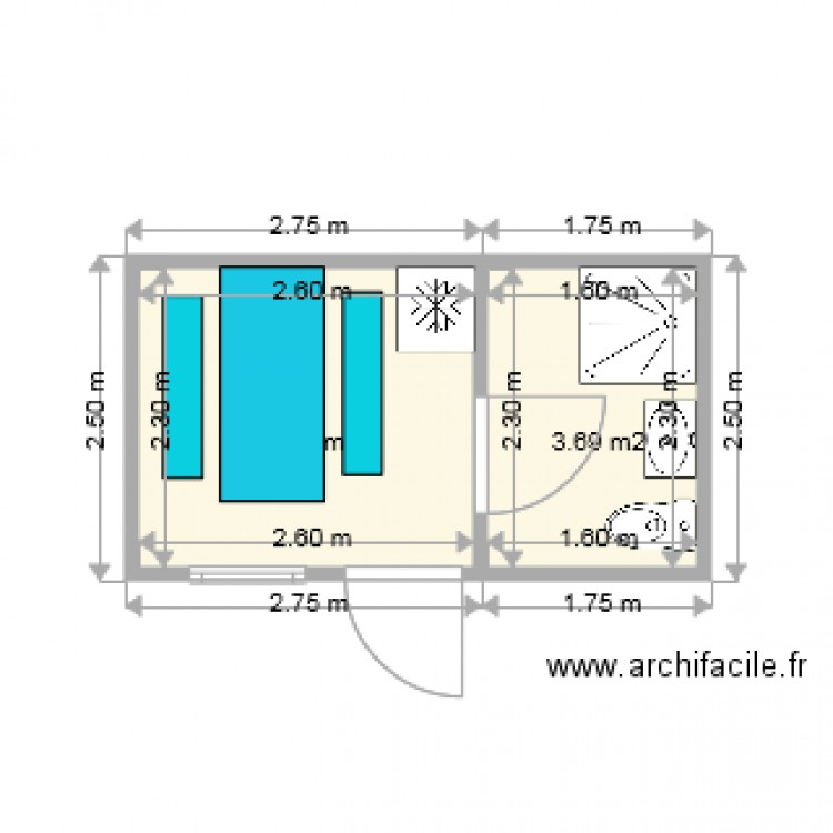 container burreau et sanitaire. Plan de 0 pièce et 0 m2