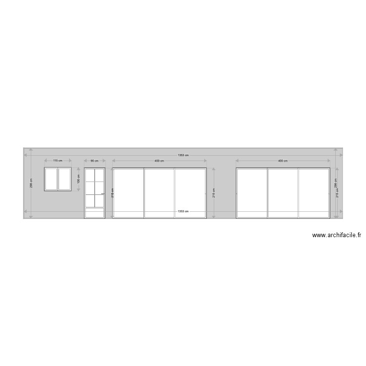 facade jean XXIII. Plan de 1 pièce et 40 m2