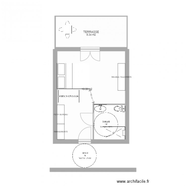 CHAMBRE 2 HLC PROJET. Plan de 0 pièce et 0 m2