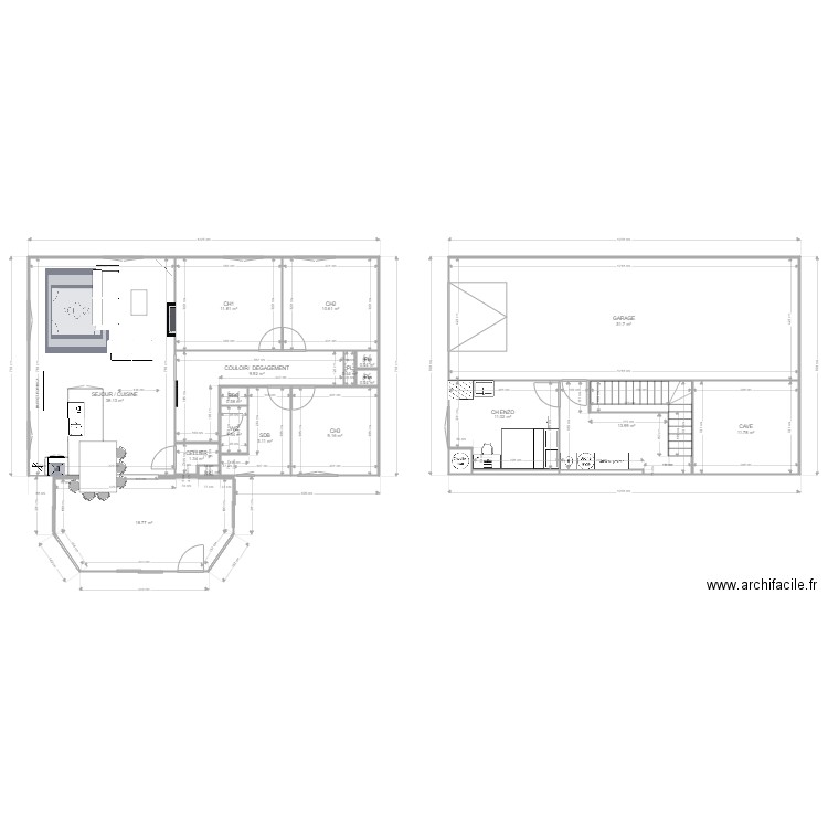 maison cuisine centrale et sous sol . Plan de 0 pièce et 0 m2