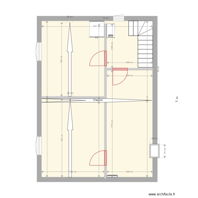 PLAN EXISTANT 2eme étage. Plan de 0 pièce et 0 m2