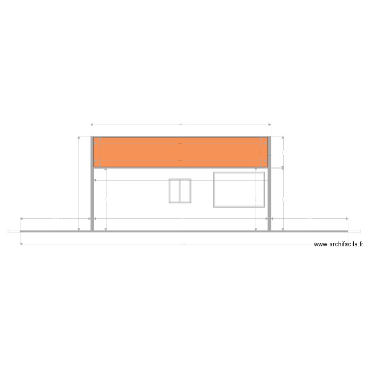 garage façade  arriere  modif porte service 6666. Plan de 0 pièce et 0 m2