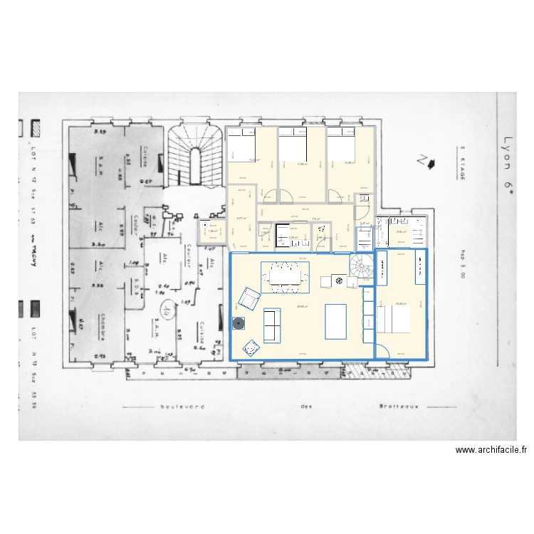 38 Btx 5ème v1. Plan de 0 pièce et 0 m2