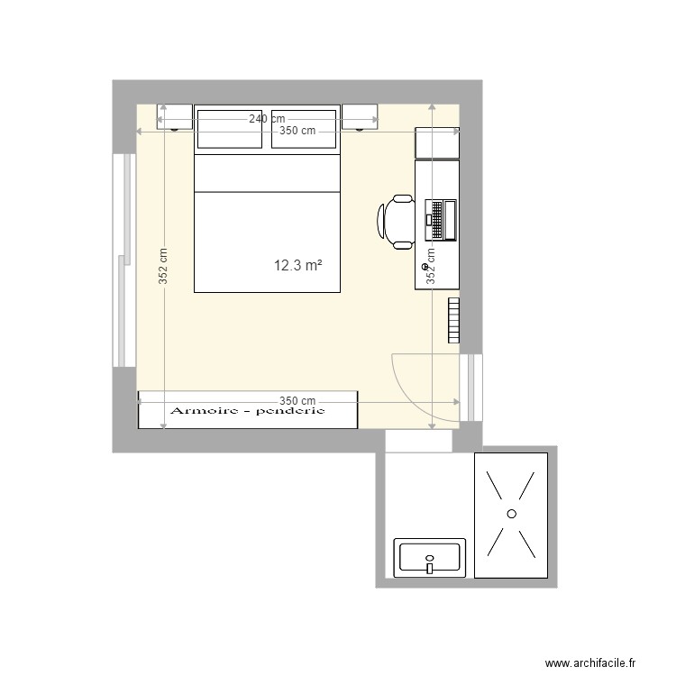 Suite parentale. Plan de 0 pièce et 0 m2