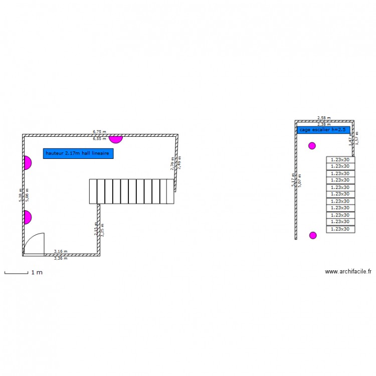 lineaire hall cage. Plan de 0 pièce et 0 m2