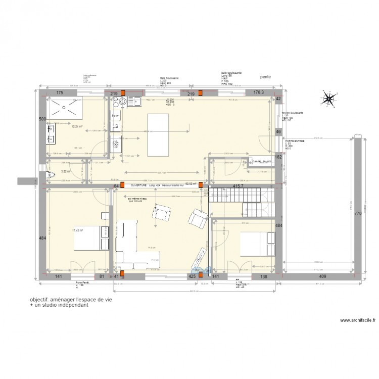 Ecurie RDC version  1 logement. Plan de 0 pièce et 0 m2