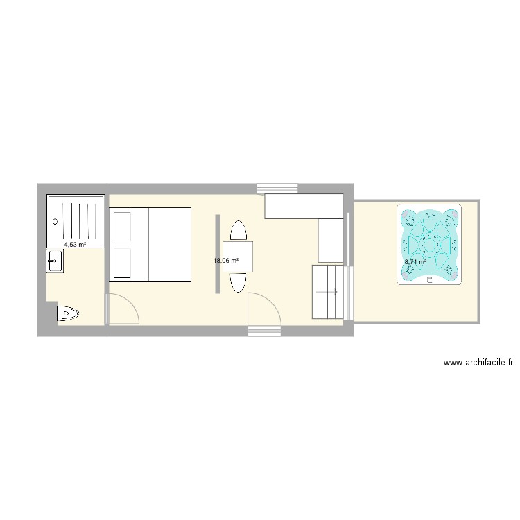 Roulotte 2021. Plan de 3 pièces et 31 m2