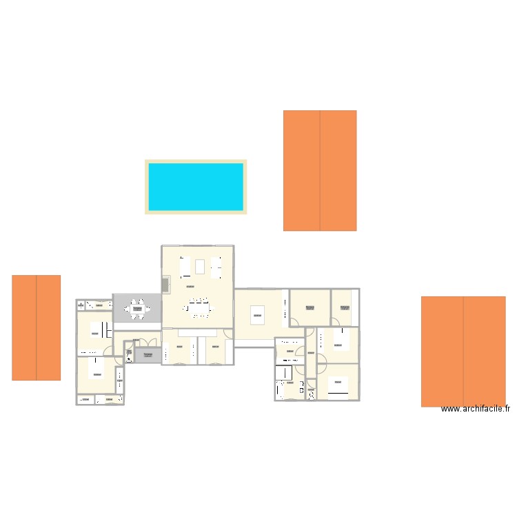 Maison etage 2. Plan de 23 pièces et 188 m2