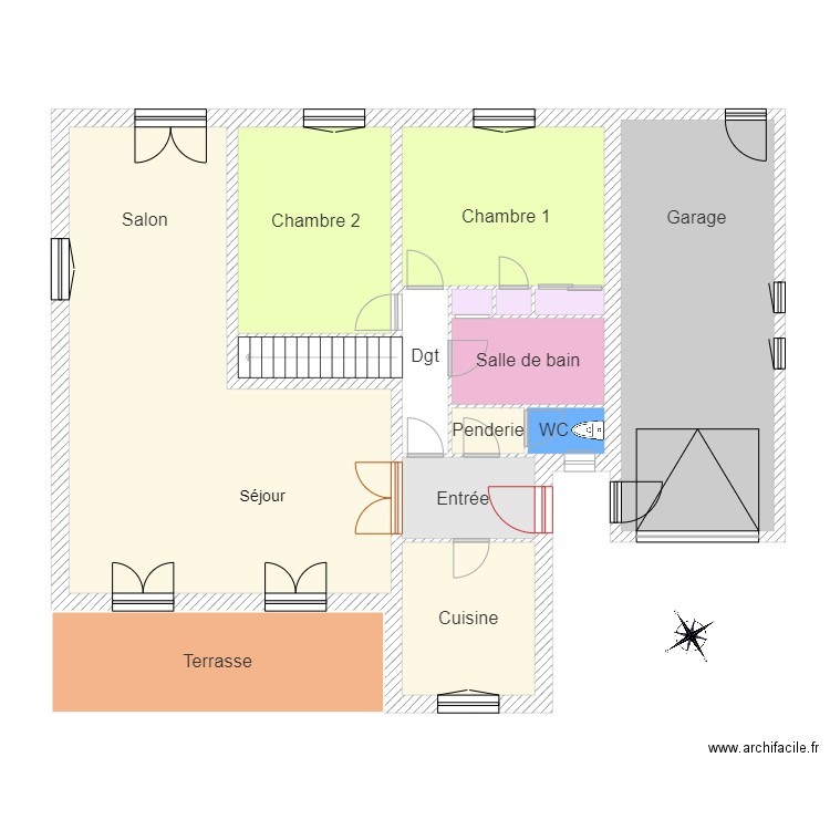 rez de chaussée pavillon 4. Plan de 0 pièce et 0 m2