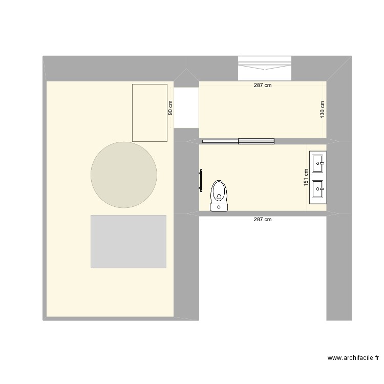 SANITAIRE ECOLE SMV AT. Plan de 3 pièces et 23 m2