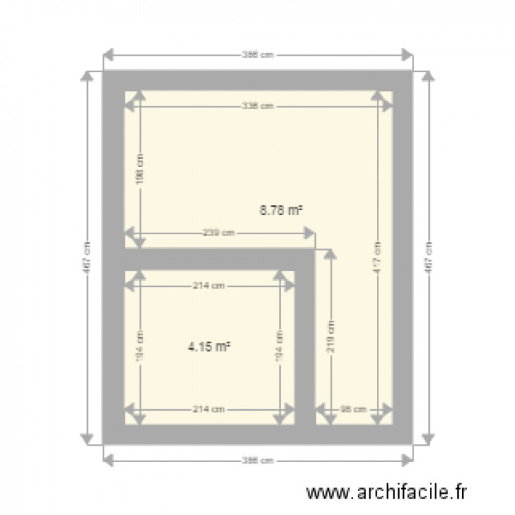 exemple studio. Plan de 0 pièce et 0 m2