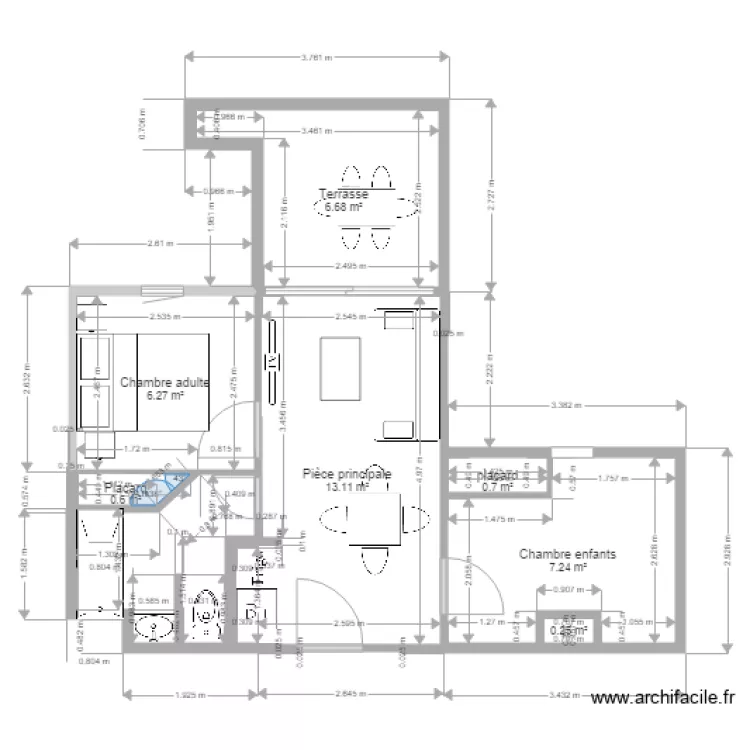 Appart Milo. Plan de 