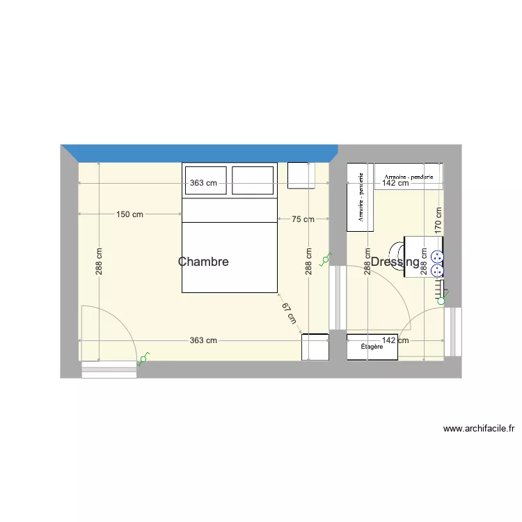 dressing. Plan de 