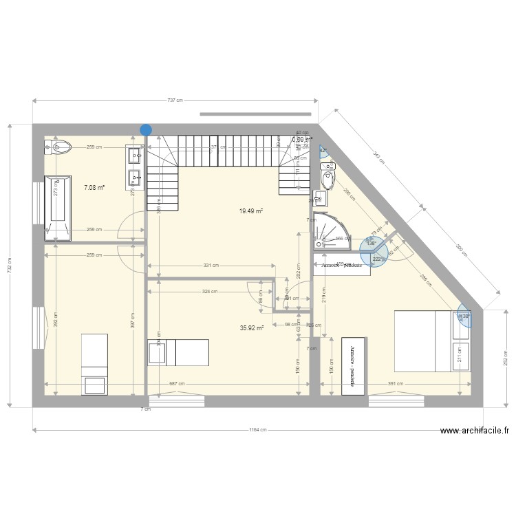 ETAGE 1 opt 34 esca combles. Plan de 0 pièce et 0 m2