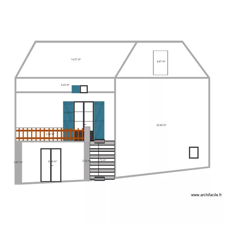 Fa&ccedil;ade nord PROJET X. Plan de 