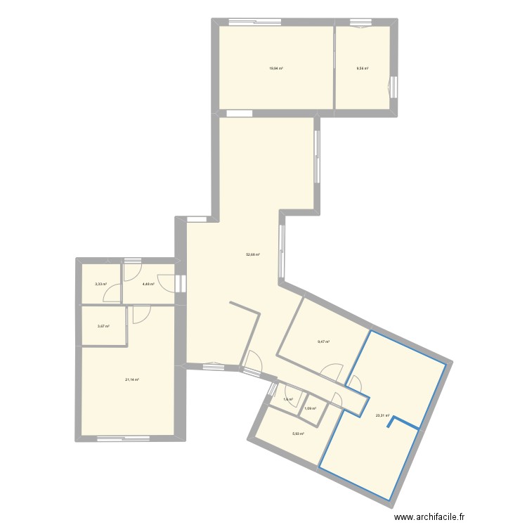 Extension Maison. Plan de 12 pièces et 156 m2
