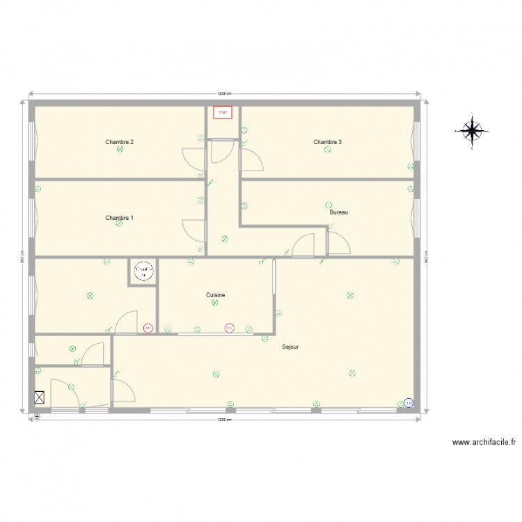 Plan implantation électricité. Plan de 0 pièce et 0 m2