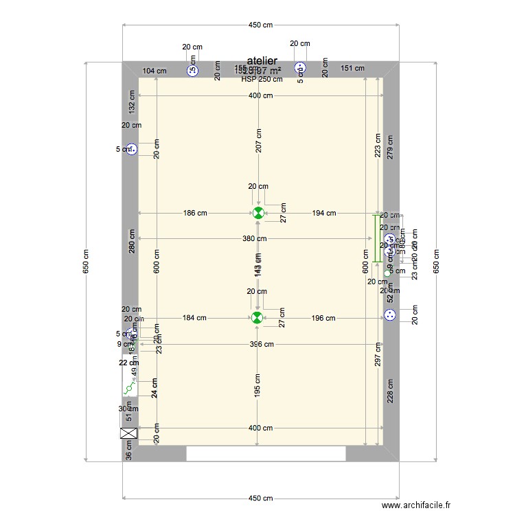 atelier . Plan de 1 pièce et 24 m2