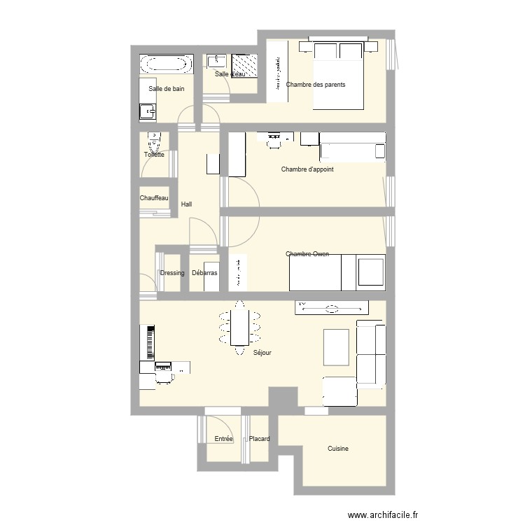 Appartement Pavé Neuf. Plan de 0 pièce et 0 m2