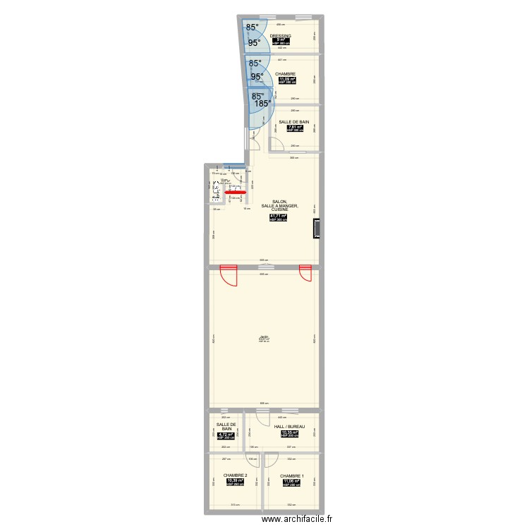 Baille V 2023 - 03 - 26 (clim). Plan de 10 pièces et 163 m2