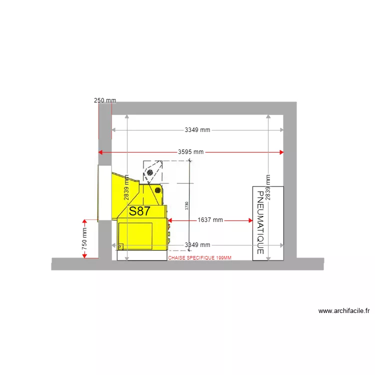 COUPE PROJET CHARTREUX S87. Plan de 