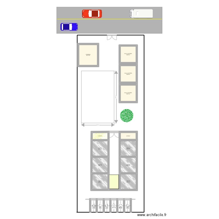 1 escuela de mama . Plan de 12 pièces et 59 m2