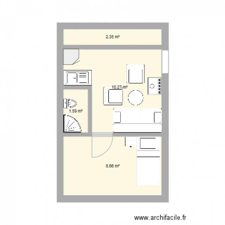 maison studio. Plan de 0 pièce et 0 m2