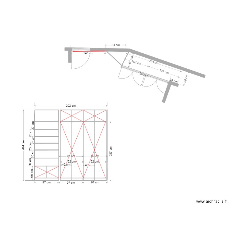 placard jung chbre amis. Plan de 0 pièce et 0 m2