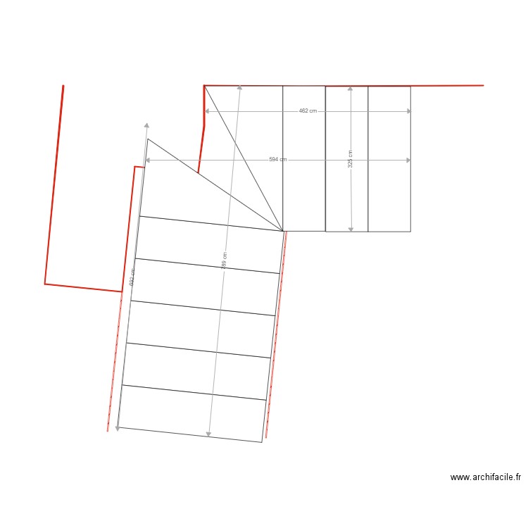 Escalier Quart de Tour Angle droit Hyp 2. Plan de 0 pièce et 0 m2