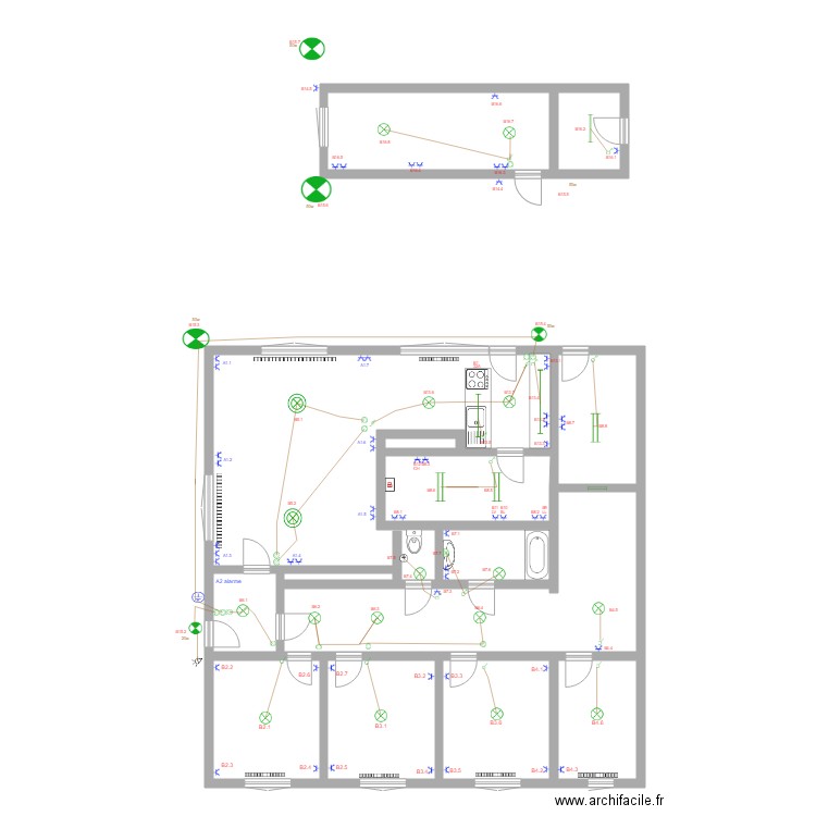 implantation electricte 02-04-2023 pour controle. Plan de 0 pièce et 0 m2