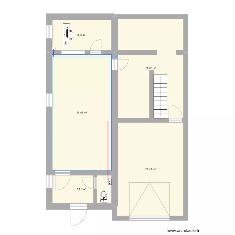 Garage studio/sport. Plan de 