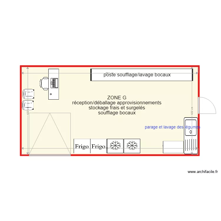 am&eacute;nagement ZONE G rev 101218 cot&eacute;. Plan de 