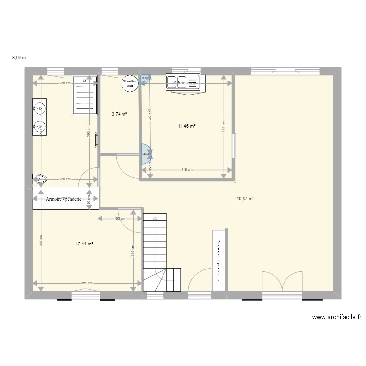 Ma maison. Plan de 5 pièces et 77 m2