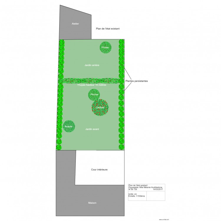 etat existant. Plan de 0 pièce et 0 m2