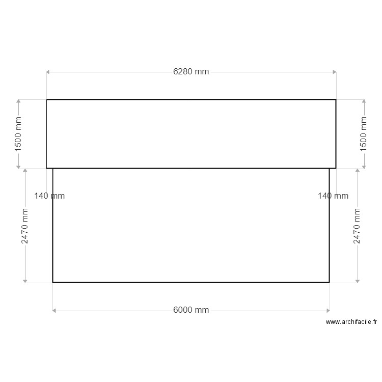 projet. Plan de 2 pièces et 24 m2