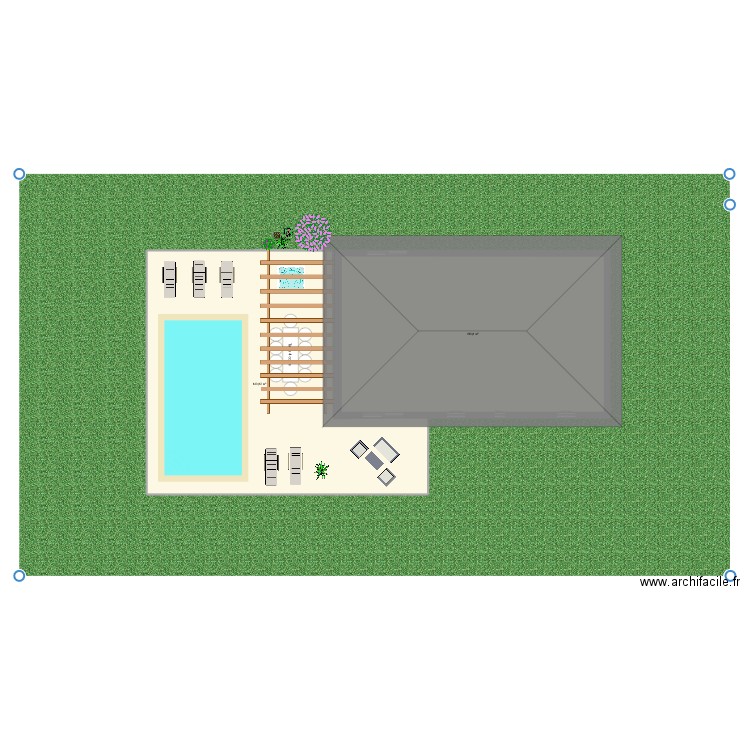 exterieur. Plan de 2 pièces et 251 m2