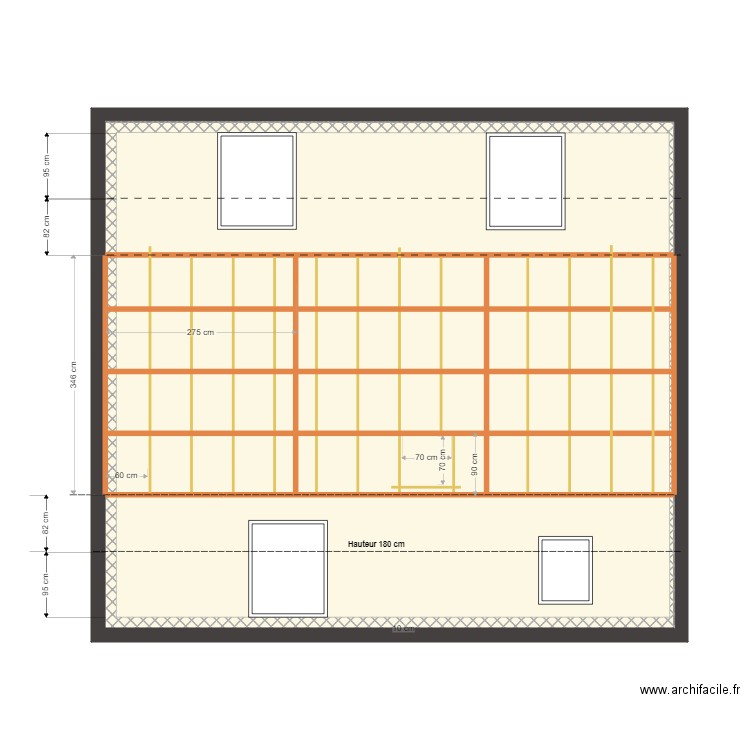 Maison charpente plafond étage. Plan de 0 pièce et 0 m2