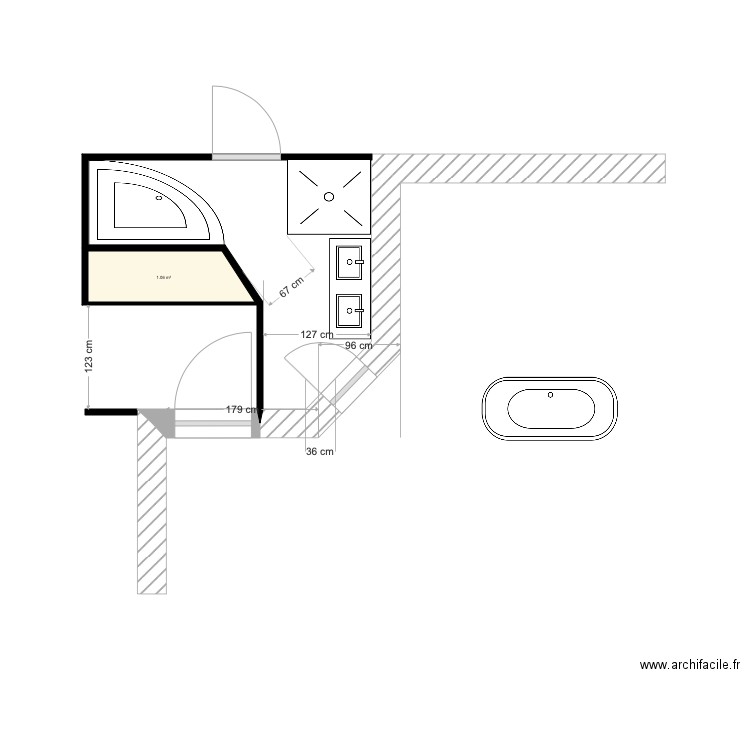 salle de bain. Plan de 0 pièce et 0 m2