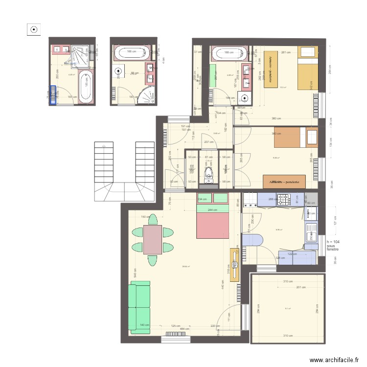 Appart cebazat corrigé meubles. Plan de 0 pièce et 0 m2